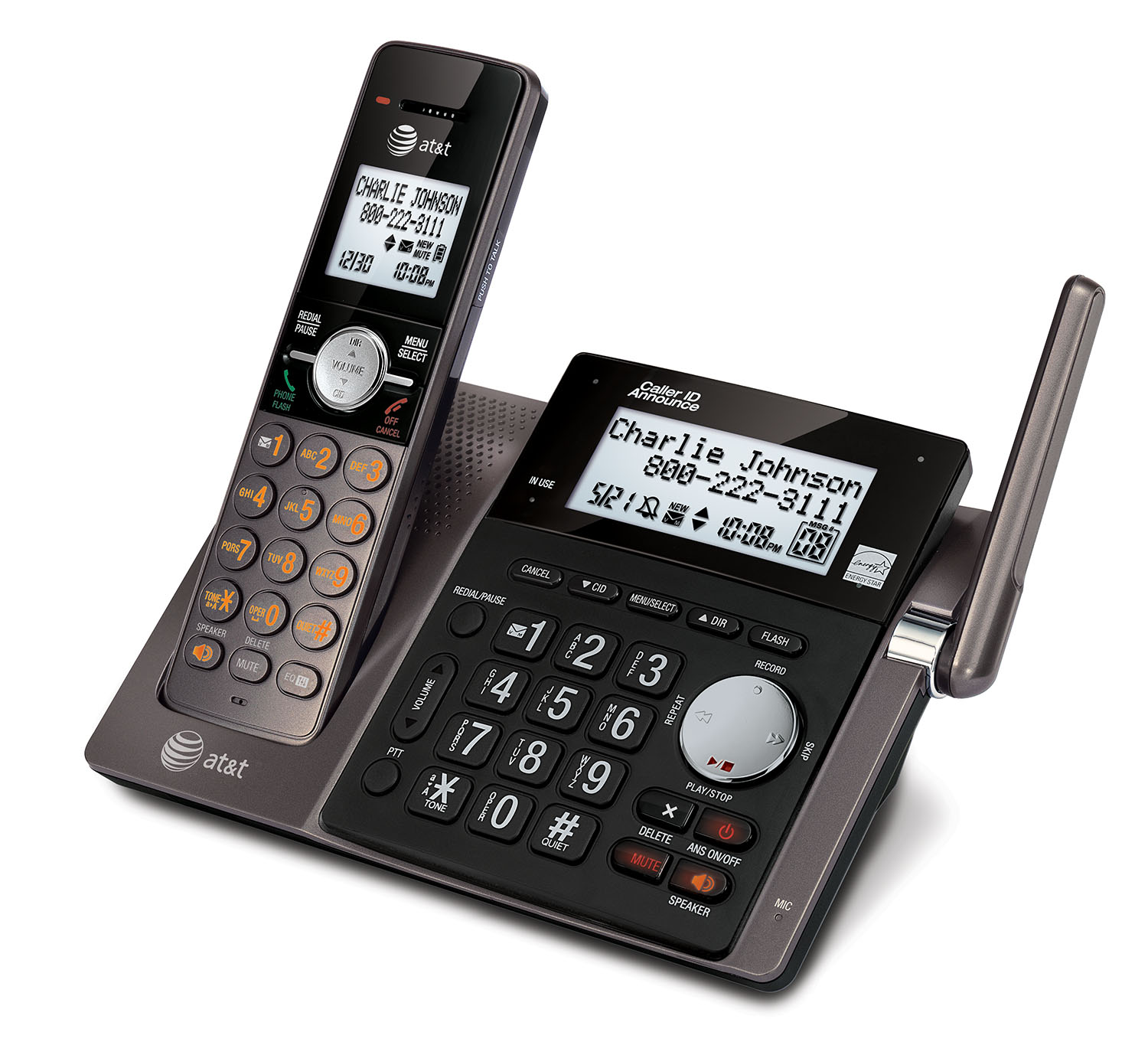 4 handset cordless answering system with caller ID/call waiting - view 3